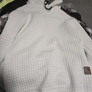 Vogue White Quilted Hoodie Cardigan